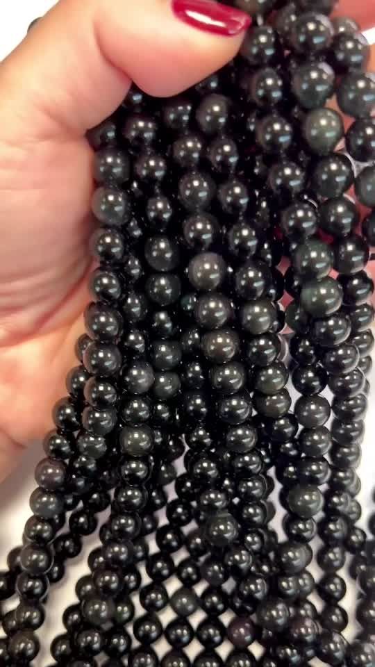 Rainbow Obsidianperlenarmband A Perlen 8mm auf 40cm Faden