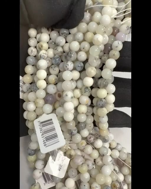 Opal Dendrite Perlen 6mm auf 40cm Draht