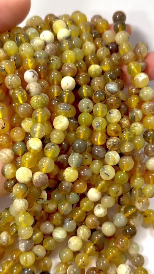 Gelber Opal Perlen 8mm auf 40cm Faden