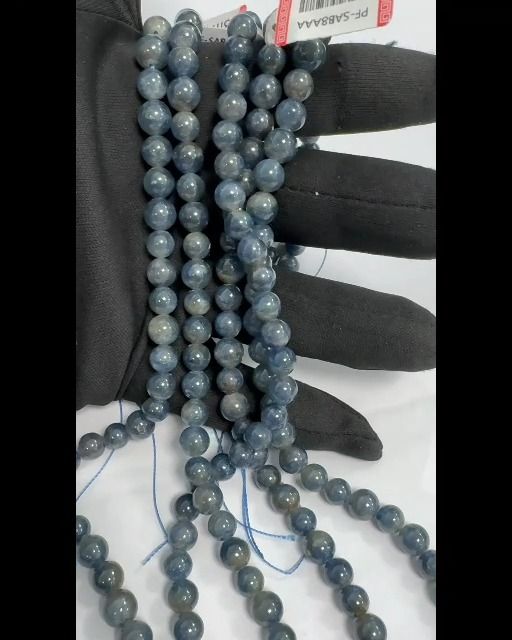 Blaue Saphir AAA-Rundperlen 6,5-7,5 mm auf 40 cm Faden