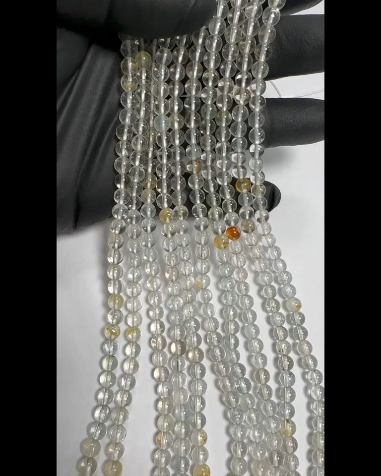 Mehrfarbige Topas-AA-Perlen, 6 mm, auf 40 cm langer Schnur
