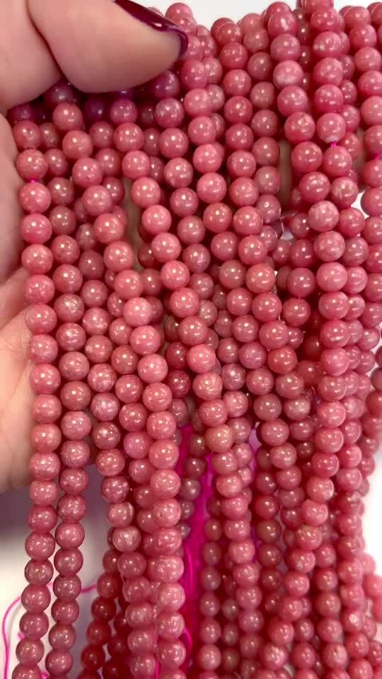 Thulite AA Perlen 6mm auf 40cm Faden