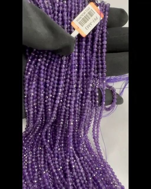 Facettierte Amethyst AA 3mm Perlen auf 40cm Draht