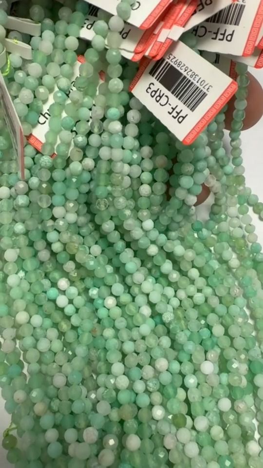 Chrysopras Facettierte Perlen-Strang AA+ 3mm