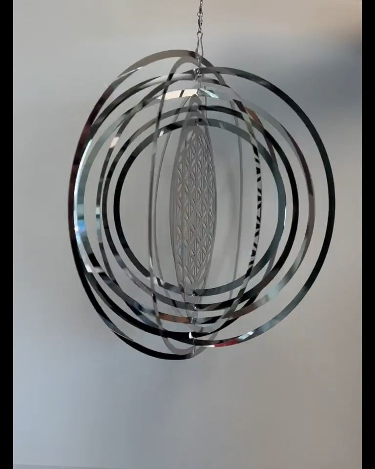 3D Stahl-Windspiel Blume des Lebens 10cm
